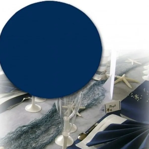 Badaboum Set De Table Mariage Rond Bleu Marine X 10 Pi Ces New