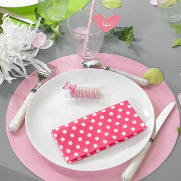 Badaboum Set De Table Mariage Rond Bleu Marine X 10 Pi Ces New