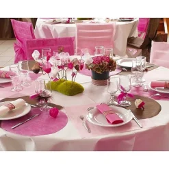 Badaboum Set De Table Mariage Rond Bleu Marine X 10 Pi Ces New