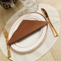 Badaboum Set De Table Rond En Lin Blanc X 10 Pi Ces