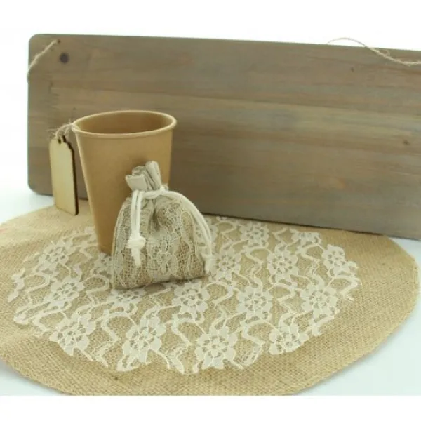 New Set De Table Rond En Vrai Jute Naturel X 10 Pi Ces Theme Jute