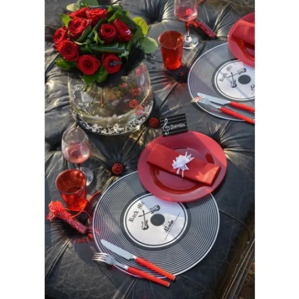 Badaboum Set De Table Vintage Disque Vinyl 34Cm X 6