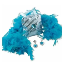Sale Set Princesse Bleu Boa Sac Et Boucles D'Oreilles Theme Deco Princesse