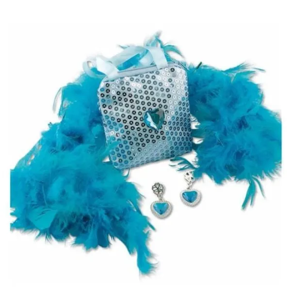 Sale Set Princesse Bleu Boa Sac Et Boucles D'Oreilles Theme Deco Princesse