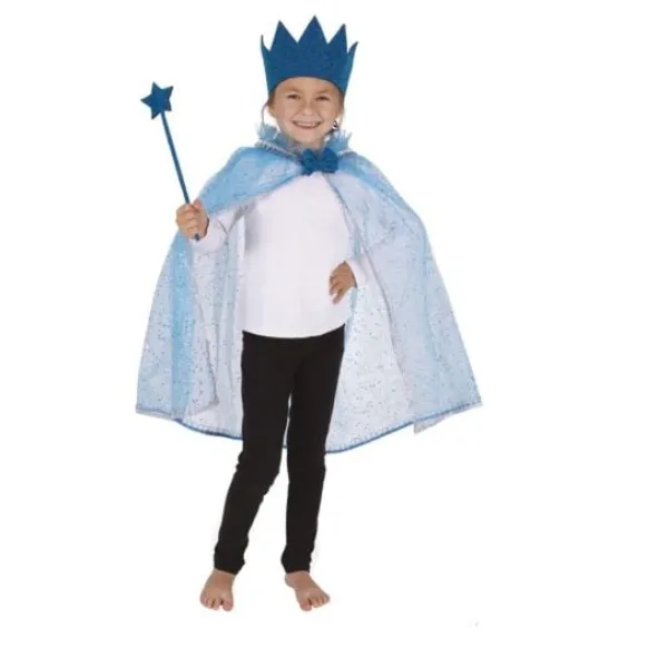 New Set Princesse Paillettes Enfant Bleu Taille Unique Theme Deco Princesse