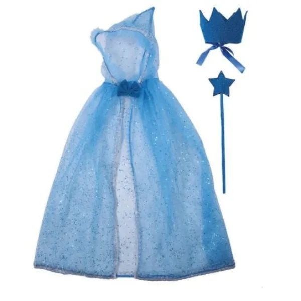 New Set Princesse Paillettes Enfant Bleu Taille Unique Theme Deco Princesse