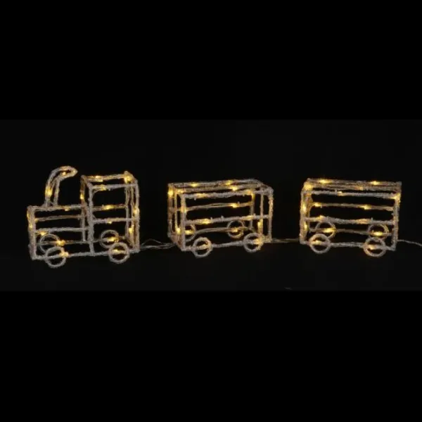 Badaboum Silhouette De Noel Du Train Lumineux Blanc Chaud 60 Led