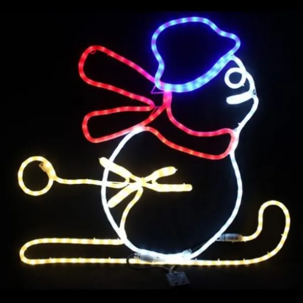 Badaboum Silhouette De Noel Lumineuse Bonhomme De Neige Sur Ski Online