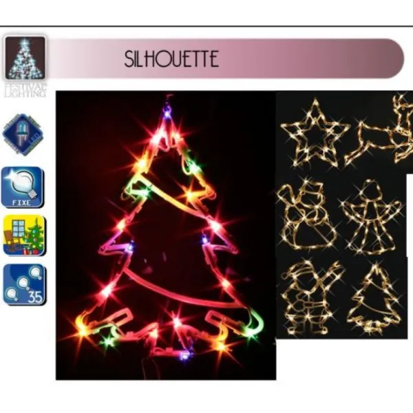 Badaboum Silhouette De Noel Lumineuse Pour F Netre Avec 35 Lampes Discount