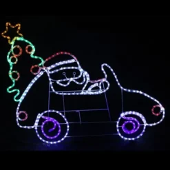 Badaboum Silhouette De Noel Lumineuse P Re Noel Dans Voiture Best