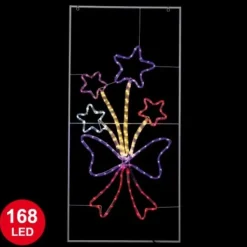 Badaboum Silhouette De Noel Noeud Papillon G Ant Avec Etoiles 168Led Multicolore Clearance