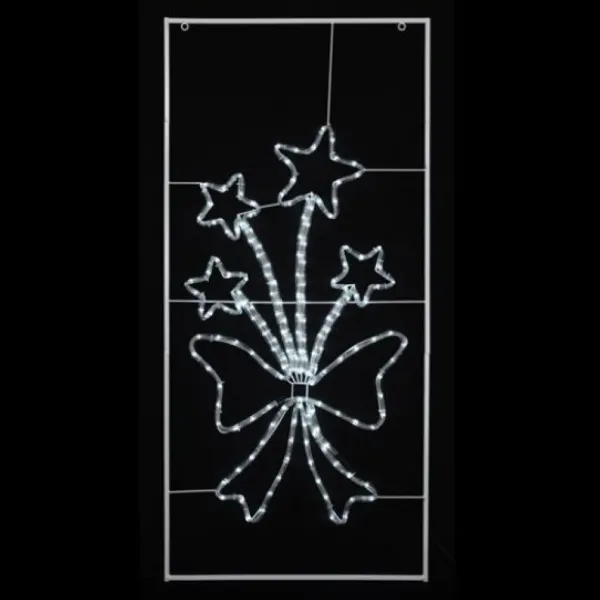 Badaboum Silhouette De Noel Noeud Papillon G Ant Avec Etoiles 168Led Blanc Froid Best