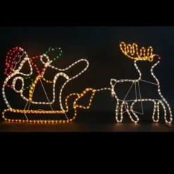 Badaboum Silhouette Lumineuse P Re Noel Avec Traineau