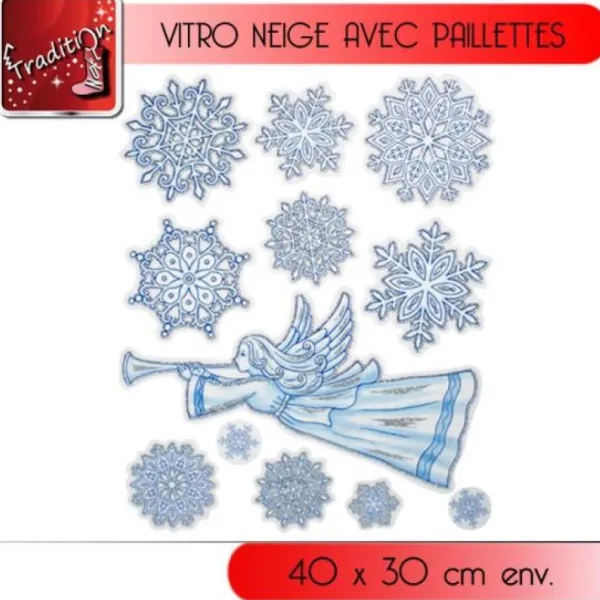 Badaboum Sticker De Noel Vitrostatique Flocons De Neige Sale