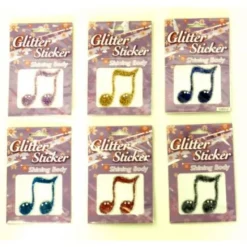 Badaboum Sticker Note De Musique Glitter Assortis