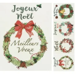 Badaboum Sticker Vitro Statique Couronne De Noel New