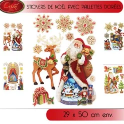 Badaboum Stickers F Netre Noel Avec Paillettes Dor Es Best
