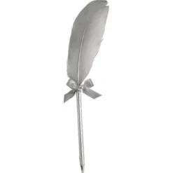 Badaboum Stylo Avec Plume Argent Pour Livre D'Or
