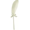 Badaboum Stylo Avec Plume Ecru Pour Livre D'Or