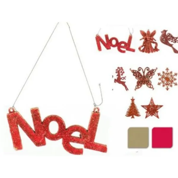 Badaboum Sujet Sapin De Noel Paillet Or Rouge Suspendre Discount