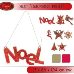 Badaboum Sujet Sapin De Noel Paillet Or Rouge Suspendre Discount