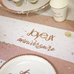 Clearance Sur Chemin De Table Joyeux Anniversaire Rose Gold Theme Joyeux Anniversaire