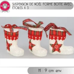 Badaboum Suspension Botte De Noel Avec Toile X 3 Pi Ces Clearance