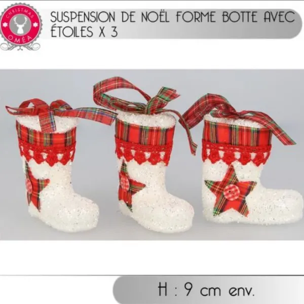 Badaboum Suspension Botte De Noel Avec Toile X 3 Pi Ces Clearance