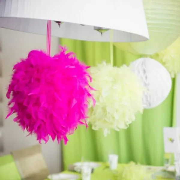 Badaboum Suspension Boule Plume 10 Cm