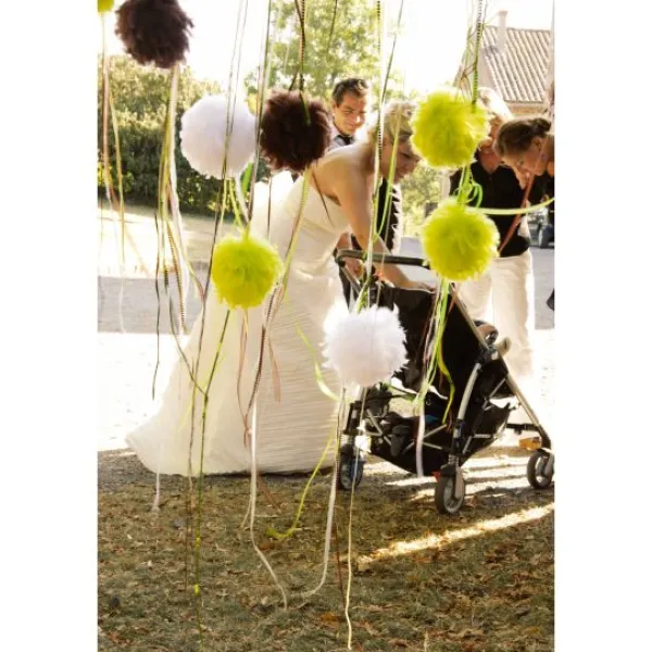 Badaboum Suspension Boule Plume 10 Cm