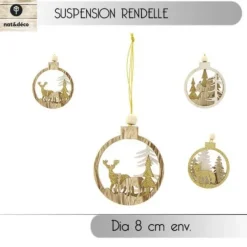 Badaboum Suspension De Noel Bois Naturel Rendelle Online