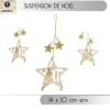 Badaboum Suspension De Noel Etoile En Bois New