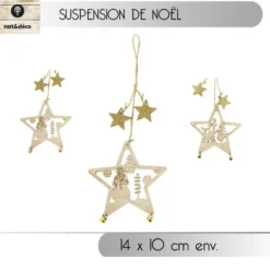 Badaboum Suspension De Noel Etoile En Bois New