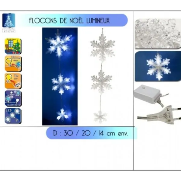 Badaboum Suspension De Noel Flocon De Neige Lumineux Discount