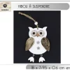 Badaboum Suspension De Noel Hibou En Bois Naturel Discount