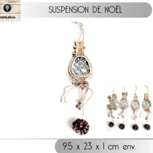 Badaboum Suspension De Noel Naturel Assorti