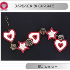 Badaboum Suspension En Guirlande De Noel Avec Pomme De Pin New