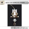 Badaboum Suspension Noel Hibou Sur Branche