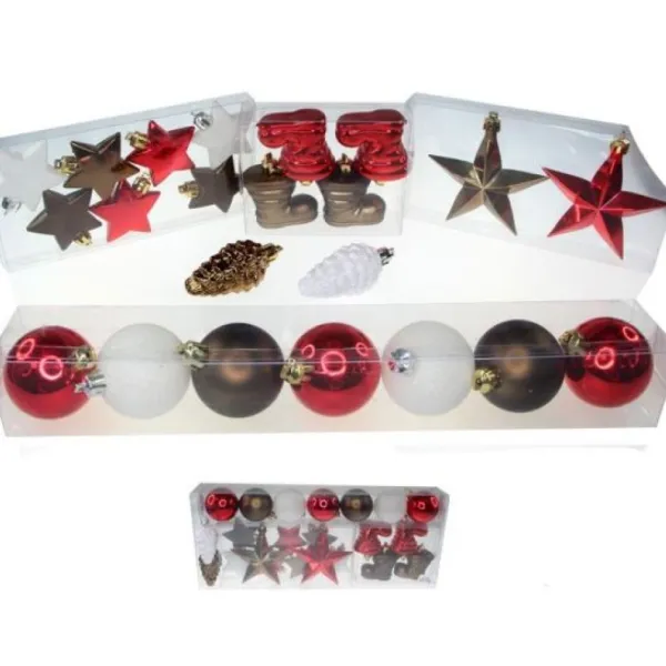 Badaboum Suspension Pour Sapin De Noel Blanc Marron Rouge X 22 Outlet