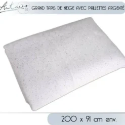 Badaboum Tapis De Neige Artificielle Paillet Argent Pour Noel Discount