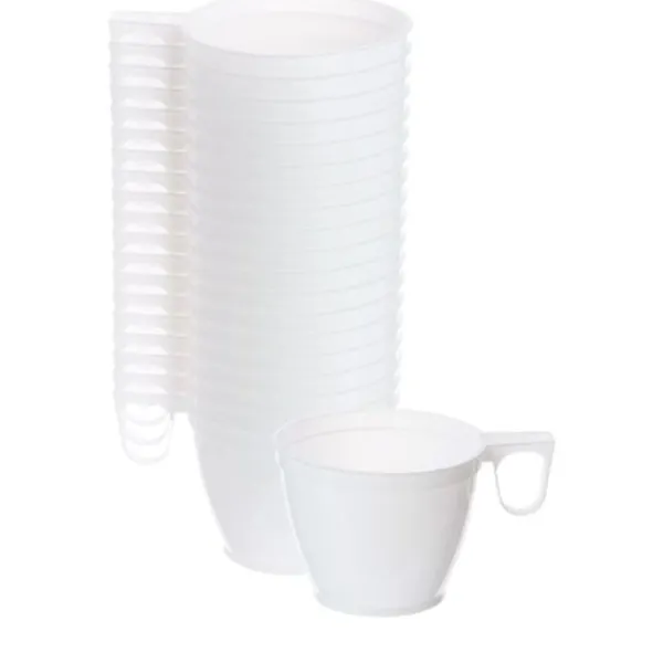Outlet Tasse Caf En Plastique Blanc R Utilisables X 50 Pi Ces Theme Eco-Responsable