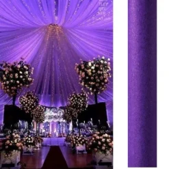 Badaboum Tenture De Salle Paillet Violet X 12 M Tres