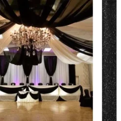 Badaboum Tenture De Salle Paillet Noire X 12 M Tres