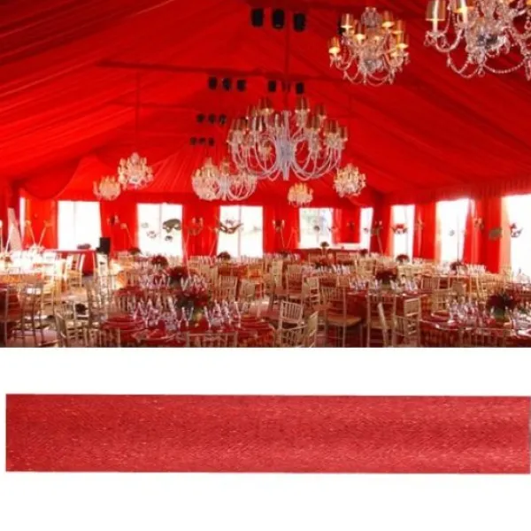 Badaboum Tenture De Salle Paillet Rouge X 12 M Tres