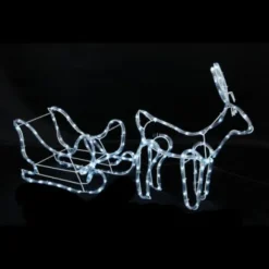 Badaboum Traineau Et Renne Lumineux Solaire 168 Led Blanc Froid Outlet