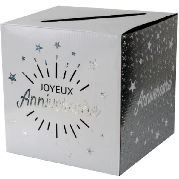 Urne A Enveloppe Joyeux Anniversaire Argent Theme Joyeux Anniversaire