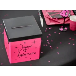 Discount Urne Carr E Joyeux Anniversaire Fuschia 20Cm Theme Joyeux Anniversaire