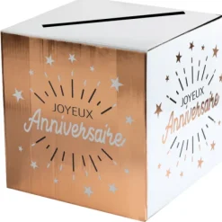 Discount Urne Carr E Joyeux Anniversaire Etincelant Rose Gold 20Cm Theme Joyeux Anniversaire