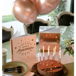 Discount Urne Carr E Joyeux Anniversaire Etincelant Rose Gold 20Cm Theme Joyeux Anniversaire