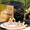 Clearance Urne Carr E Joyeux Anniversaire Etincelant Or Noir 20Cm Theme Joyeux Anniversaire